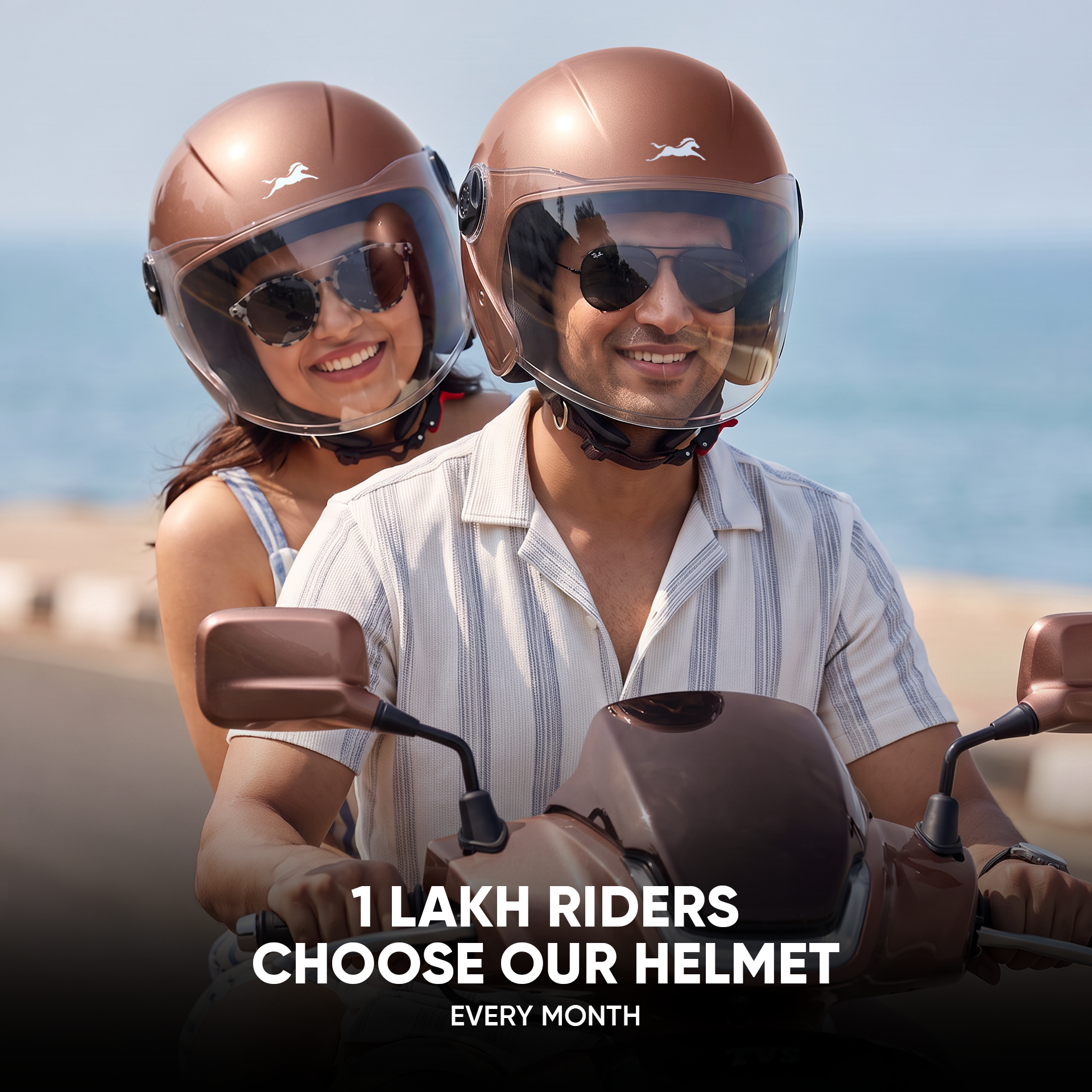 TVS iQube Open Face Helmet | ISI Certified, Lightweight & Comfortable Design